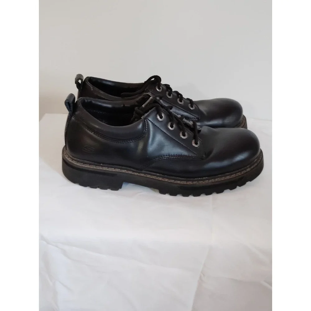 Skechers Work Cankton Slip Resist Steel Toe Shoes Black 60097 Low Top Men 11.5
